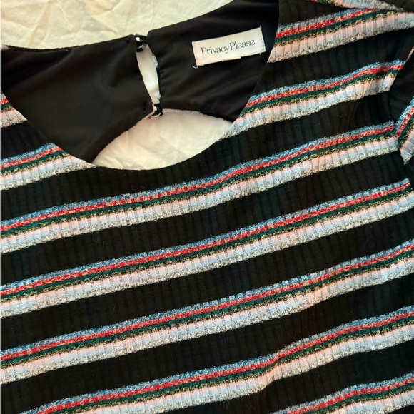Revolve Open Back Privacy Please Striped Crop Top | bow tie detail - Picture 4 of 8